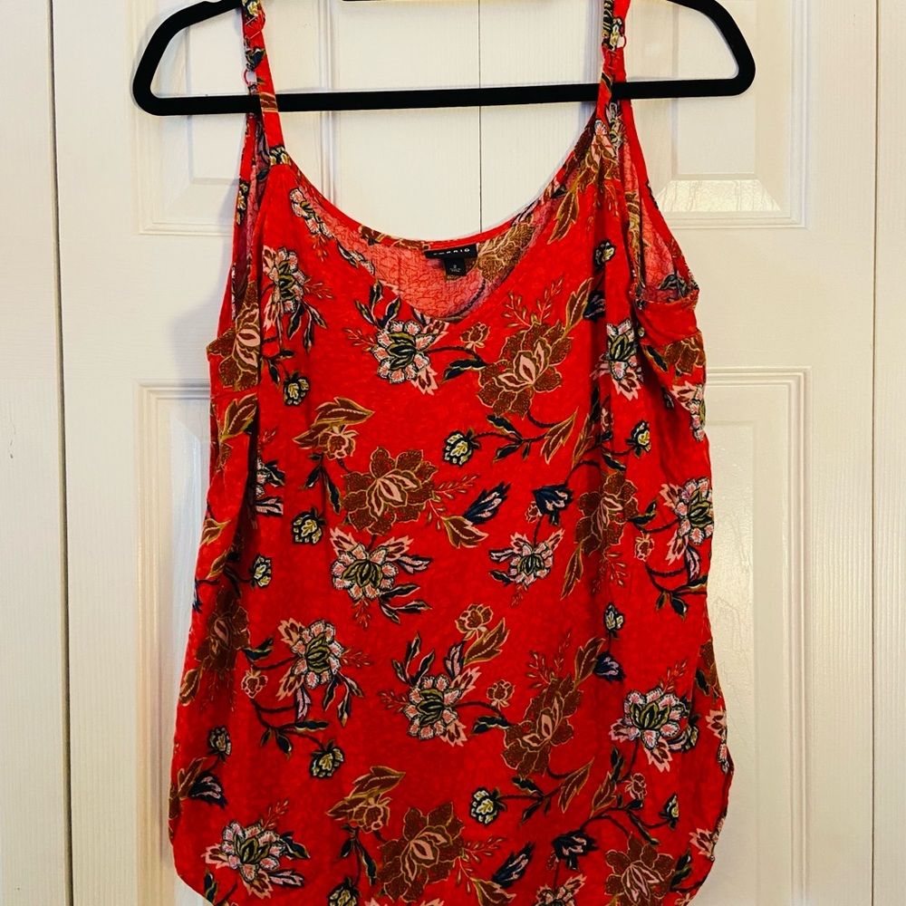 Floral Red Women's Top